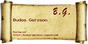 Budos Gerzson névjegykártya
